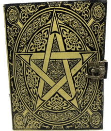 Leather Journal - Gold Pentagram