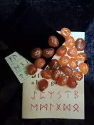 Carnelian Rune Set - Runes, Book, Chart & Pouch