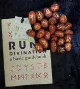 Red Jasper Rune Set - Runes, Book, Chart & Pouch