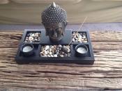 Buddha Tea Light Candle Zen Garden Incense Holder