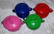 Coloured Cast Iron Cauldron (Potbelly) - available in Blue, Green, Pink and Red