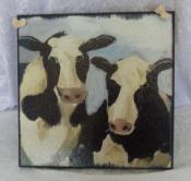 Wooden Country Cow Wall Plaque