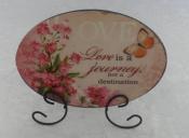 Butterfly & Flower Designed Epoxy Tile Trivet - Home & Love