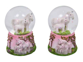 Fantasy Mother & Foal Unicorn Snow Globe