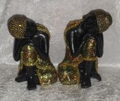 Black & Gold Balinese Design Buddha Statues