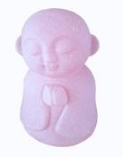 Pink Jizo Statue with Hands Folded
