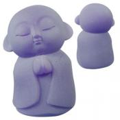 Purple Jizo Statue with Hands Folded