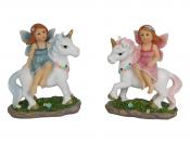 Fairy Sitting on Unicorn Figurine