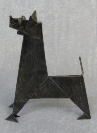 Quirky Origami Metal Dog