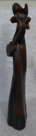 Stunning Brown Statue of Woman Playing a Guitar