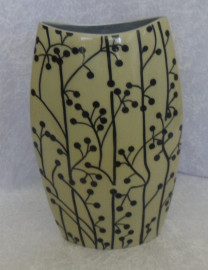 Unique & Quirky Cream & Black Vase