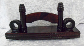 Wooden Fan Stand - Dark Wood Stain