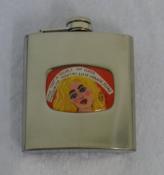 Hip Stainless Steel 6oz Flask - Make That A Double Soy Vodka Margarita Martini Latte Grande, Please - Art by Keithley Pierce