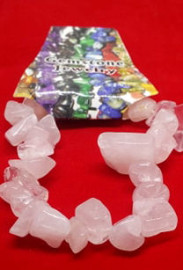 Large Rose Quartz Gemstone Chip Bracelet