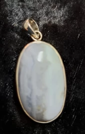 925 Sterling Silver Blue Lace Agate Pendant