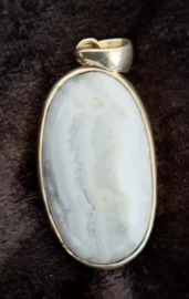 925 Sterling Silver Blue Lace Agate Pendant
