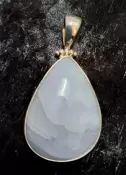 925 Sterling Silver Blue Lace Agate Pendant