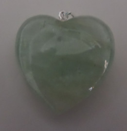 Aquamarine Puffy Heart Pendant with Sterling Silver Bail