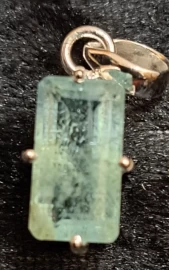 925 Sterling Silver Aquamarine Pendant