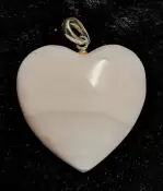 Mangano (Pink) Calcite Puffy Heart Pendant with a Sterling Silver Bail