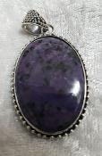 925 Sterling Silver Charoite Pendant