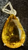 925 Sterling Silver Citrine Pendant 