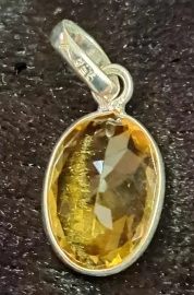 925 Sterling Silver Citrine Pendant 