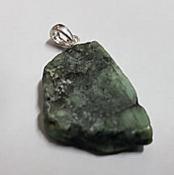 Polished Emerald Slab Pendant with 925 Sterling Silver Bail