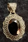 925 Sterling Silver Garnet Pendant