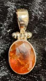 925 Sterling Silver Hessonite Garnet Pendant