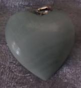 Hemimorphite Puffy Heart Pendant with 925 Sterling Silver Clasp - Free Shipping