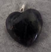 Iolite Puffy Heart Pendant with 925 Sterling Silver Clasp - Free Shipping