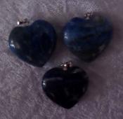 Lapis Lazuli Puffy Heart Pendant with 925 Sterling Silver Clasp