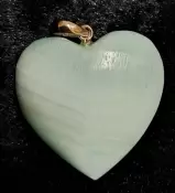 Hemimorphite Puffy Heart Pendant with Sterling Silver Bail