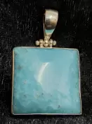 925 Sterling Silver Hemimorphite Pendant