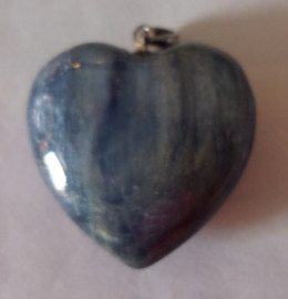 Kyanite Puffy Heart Pendant with Sterling Silver Bail