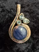 925 Sterling Silver Blue Kyanite & Blue Topaz Pendant