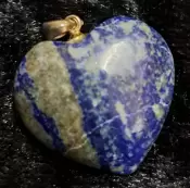 Lapis Lazuli Puffy Heart Pendant with a Sterling Silver Bail
