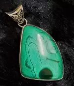 925 Sterling Silver Malachite Pendant