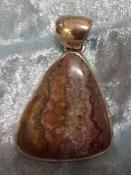 925 Sterling Silver & Crazy Lace Agate Pendant