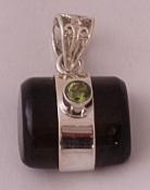 925 Sterling Silver Smoky Quartz, Citrine & Peridot Pendant.