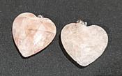 Morganite Puffy Heart Pendant with 925 Sterling Silver Clasp - (25mm)