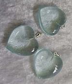 Blue Obsidian Puffy Heart Pendant with 925 Sterling Silver Clasp