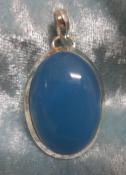 925 Sterling Silver Blue Onyx Pendant