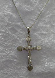 Sterling Silver Diamond Cross Pendant