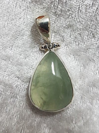 925 Sterling Silver Prehnite Pendant