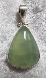 925 Sterling Silver Prehnite Pendant