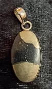 925 Sterling Silver Pyrite & Magnetite (Healers Gold) Pendant