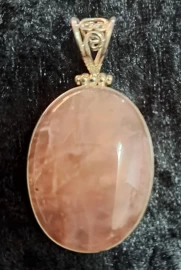925 Sterling Silver Rose Quartz Pendant