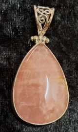 925 Sterling Silver Rose Quartz Pendant